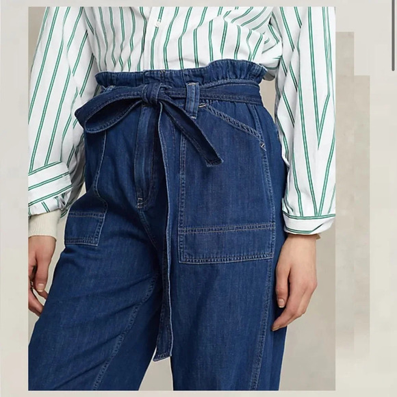 Polo Ralph Lauren Paperbag Utility High Rise Jogger Denim Jeans Size 28 - Picture 5 of 11